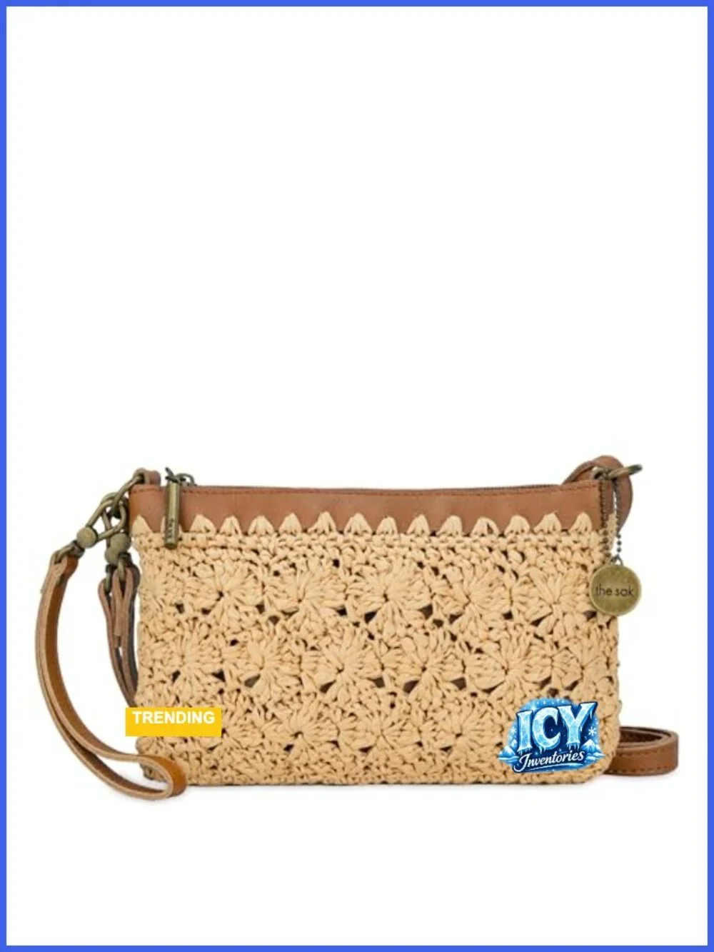 Hand Crochet Wristlet Purse Small Crossbody Bag